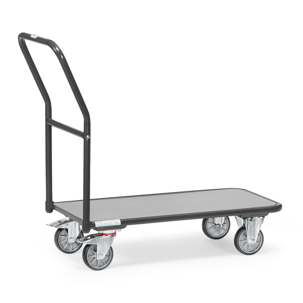 Wózek platformowy fetra® z drewnianą powierzchnią ładunkową szer. x gł. 600 x 1 000 mm, udźwig 250 kg kolor szary antracytowy Zdjęcie produktu: Wózek platformowy fetra® z drewnianą powierzchnią ładunkową szer. x gł. 600 x 1 000 mm, udźwig 250 kg kolor szary antracytowy