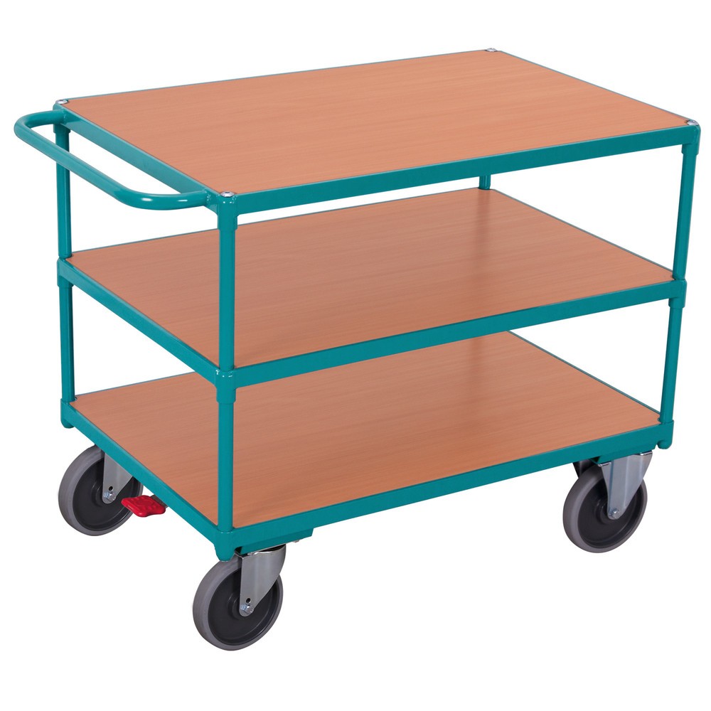 Zdjęcie produktu nr 1: Wózek półkowy Ameise®, uchwyt poziomy, 3 piętra po 1000 × 700 mm, udźwig 400 kg