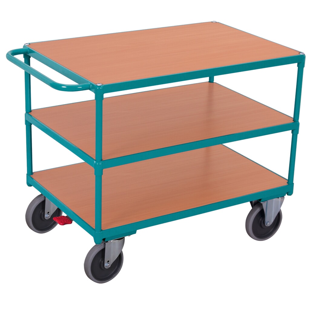 Zdjęcie produktu nr 1: Wózek półkowy Ameise®, uchwyt poziomy, 3 piętra po 1000 × 700 mm, udźwig 400 kg