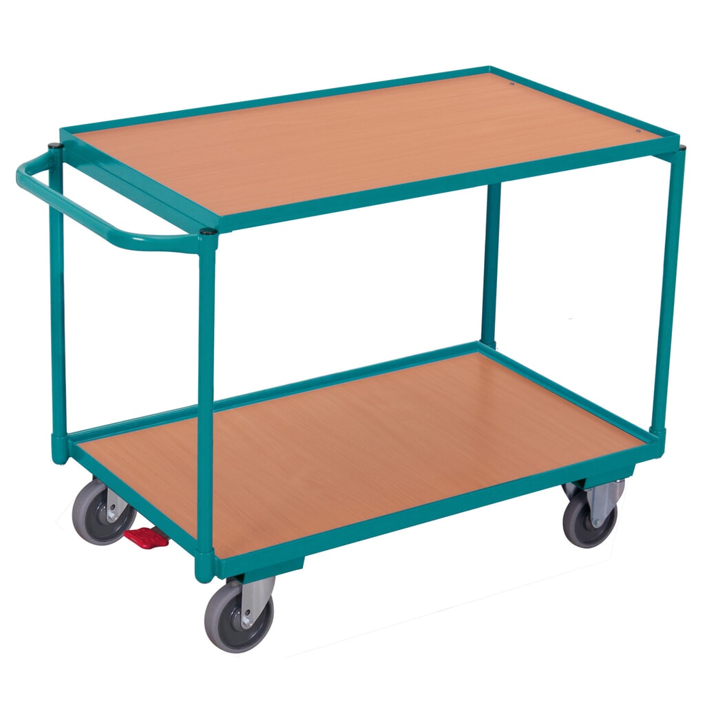 Wózek półkowy Ameise®, uchwyt poziomy, 2 piętra po 850 × 500 mm, udźwig 250 kg Zdjęcie produktu: Wózek półkowy Ameise®, uchwyt poziomy, 2 piętra po 850 × 500 mm, udźwig 250 kg