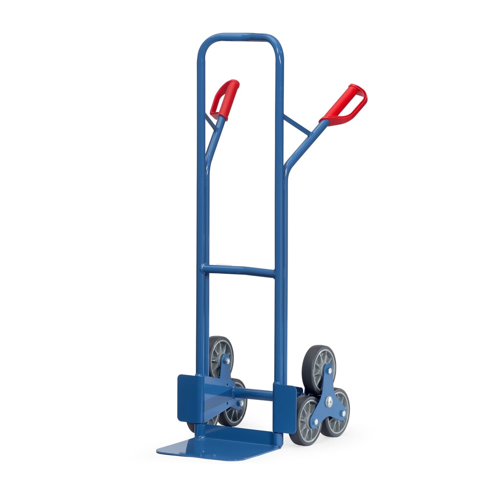 Wózek schodowy fetra®, 3-ramienna gwiazda kół, udźwig 200 kg, szufla szer. × gł. 320 × 250 mm, stal Zdjęcie produktu: Wózek schodowy fetra®, 3-ramienna gwiazda kół, udźwig 200 kg, szufla szer. × gł. 320 × 250 mm, stal