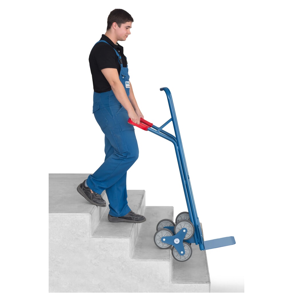 Wózek schodowy fetra®, 3-ramienna gwiazda kół, udźwig 200 kg, szufla szer. × gł. 320 × 250 mm, stal Zdjęcie produktu nr 4: Wózek schodowy fetra®, 3-ramienna gwiazda kół, udźwig 200 kg, szufla szer. × gł. 320 × 250 mm, stal