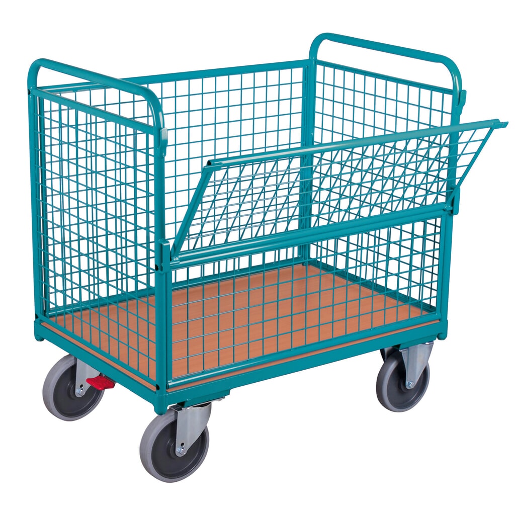 Zdjęcie produktu: Wózek skrzyniowy Ameise® ze ścianami kratowymi, powierzchnia ładunkowa 1000 × 645 mm