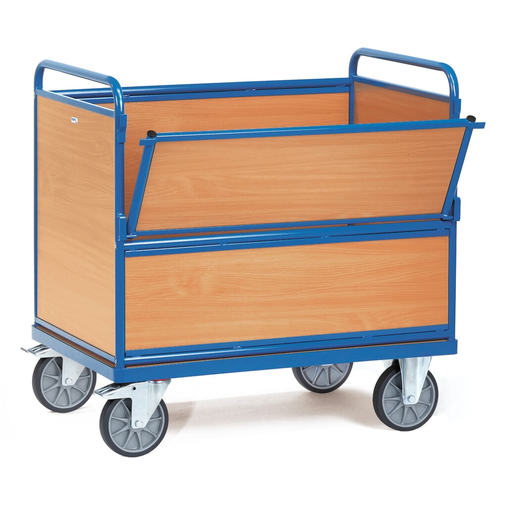 Wózek skrzyniowy fetra® ze ścianami drewnianymi, powierzchnia ładunkowa 700 x 1 000 mm Zdjęcie produktu: Wózek skrzyniowy fetra® ze ścianami drewnianymi, powierzchnia ładunkowa 700 x 1 000 mm