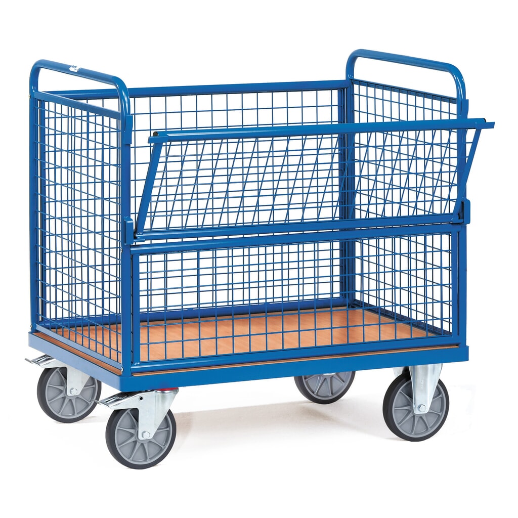 Wózek skrzyniowy fetra® ze ścianami kratowymi, powierzchnia ładunkowa 1 000 x 700 mm Zdjęcie produktu: Wózek skrzyniowy fetra® ze ścianami kratowymi, powierzchnia ładunkowa 1 000 x 700 mm
