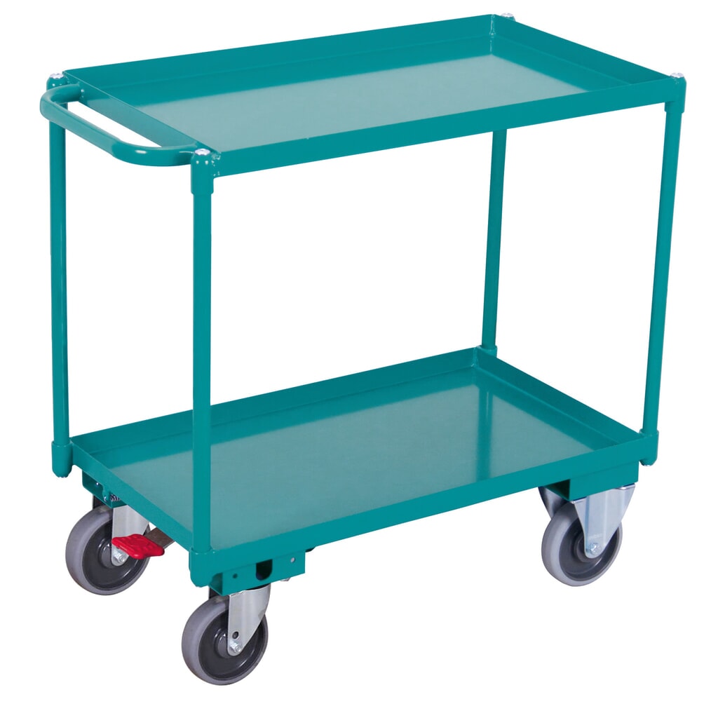 Wózek stołowy Ameise®, z olejoszczelnymi wannami, 2 piętra o wymiarach 846 × 496 mm Zdjęcie produktu nr 1: Wózek stołowy Ameise®, z olejoszczelnymi wannami, 2 piętra o wymiarach 846 × 496 mm