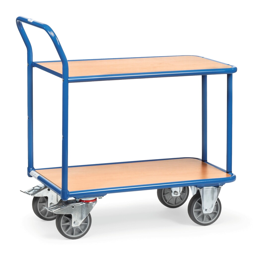 Wózek stołowy fetra®, udźwig 400 kg, 2 poziomy o wymiarach 850 × 500 mm Zdjęcie produktu nr 1: Wózek stołowy fetra®, udźwig 400 kg, 2 poziomy o wymiarach 850 × 500 mm