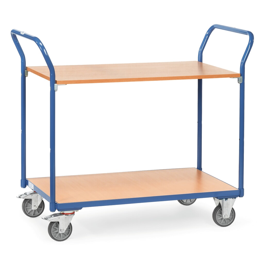 Wózek stołowy fetra®, udźwig 200 kg, 2 poz. po 1000 × 600 mm Zdjęcie produktu: Wózek stołowy fetra®, udźwig 200 kg, 2 poz. po 1000 × 600 mm