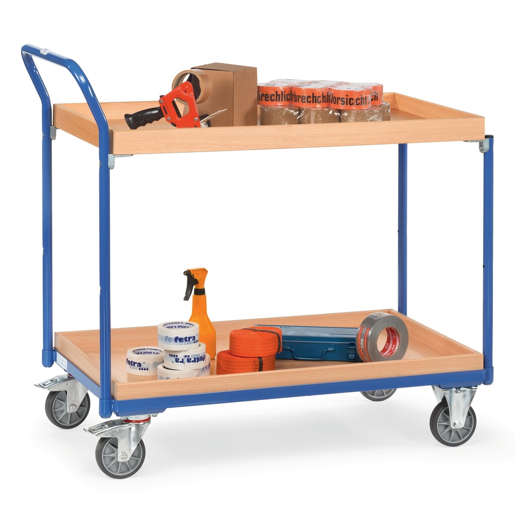 Wózek stołowy fetra® z 2 pojemnikami drewnianymi po 1000 x 600 mm, wysokość 1030 mm Zdjęcie produktu nr 2: Wózek stołowy fetra® z 2 pojemnikami drewnianymi po 1000 x 600 mm, wysokość 1030 mm