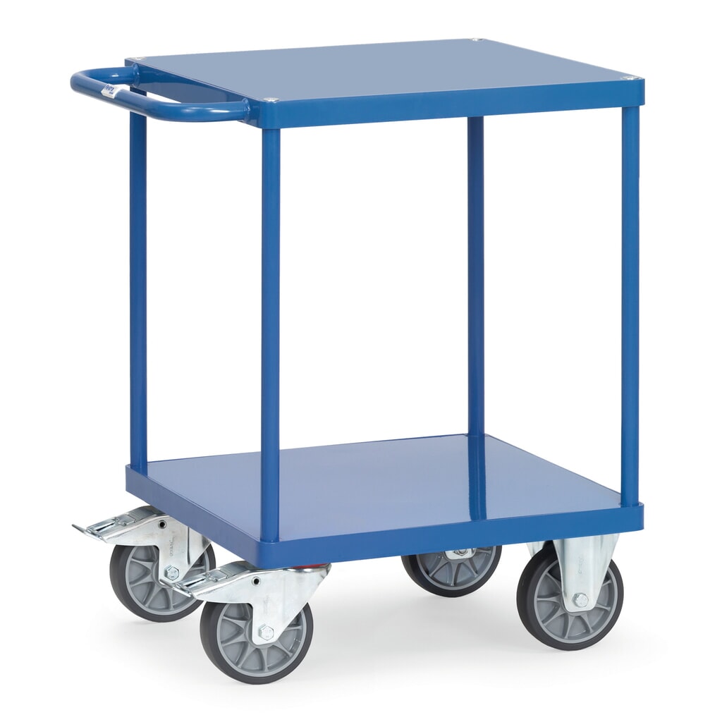 Wózek stołowy i montażowy fetra® z podłogami z blachy stalowej po 600 x 600 mm Zdjęcie produktu: Wózek stołowy i montażowy fetra® z podłogami z blachy stalowej po 600 x 600 mm