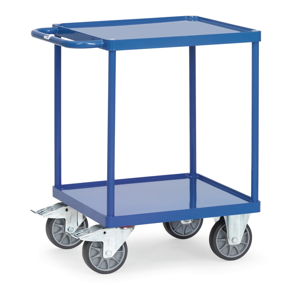 Zdjęcie produktu: Wózek stołowy i montażowy fetra® z wannami z blachy stalowej, powierzchnia ładunkowa 600 x 600 mm