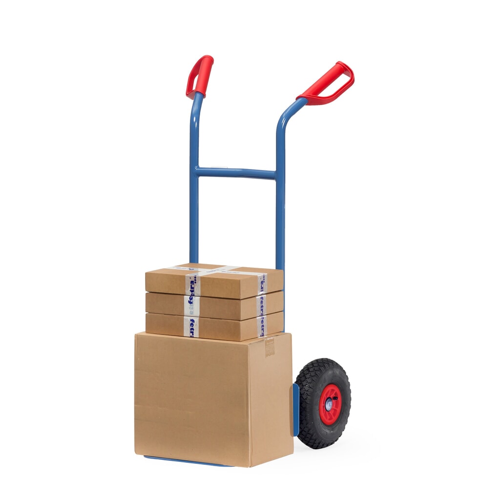 Wózek transportowy fetra®, wysokość 1150 mm, udźwig 200 kg, szufla szer. x gł. 320 x 250 mm, prosty, ogumienie pneumatyczne Zdjęcie produktu nr 3: Wózek transportowy fetra®, wysokość 1150 mm, udźwig 200 kg, szufla szer. x gł. 320 x 250 mm, prosty, ogumienie pneumatyczne