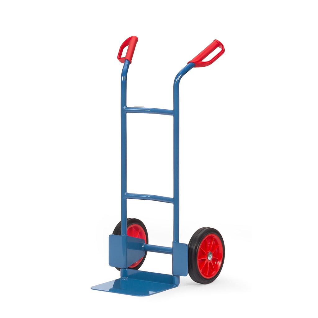 Zdjęcie produktu nr 1: Wózek transportowy fetra®, wysokość 1150 mm, udźwig 200 kg, szufla szer. x gł. 320 x 250 mm, prosty, ogumienie z pełnej gumy