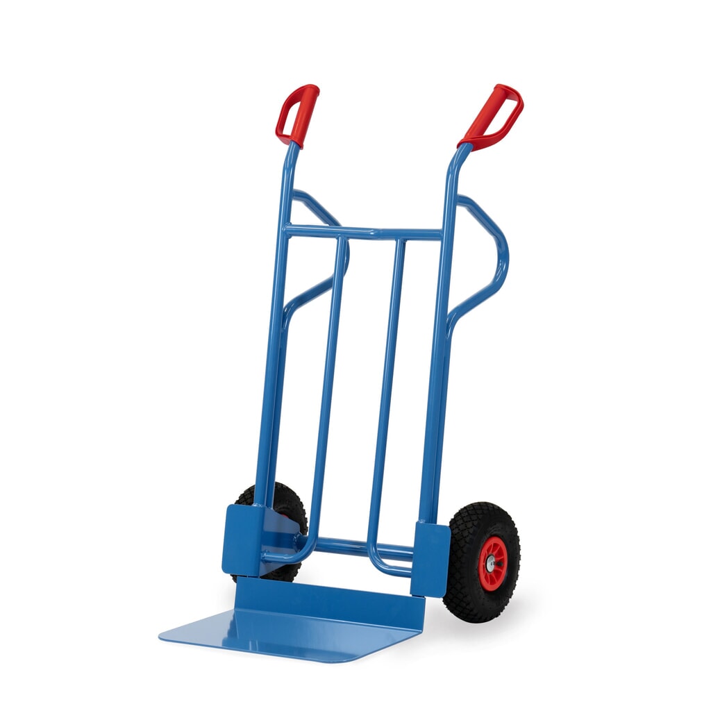 Wózek transportowy fetra®, wysokość 1200 mm, udźwig 350 kg, szufla szer. x gł. 480 x 300 mm, z pałąkami do odkładania, ogumienie pneumatyczne Zdjęcie produktu: Wózek transportowy fetra®, wysokość 1200 mm, udźwig 350 kg, szufla szer. x gł. 480 x 300 mm, z pałąkami do odkładania, ogumienie pneumatyczne