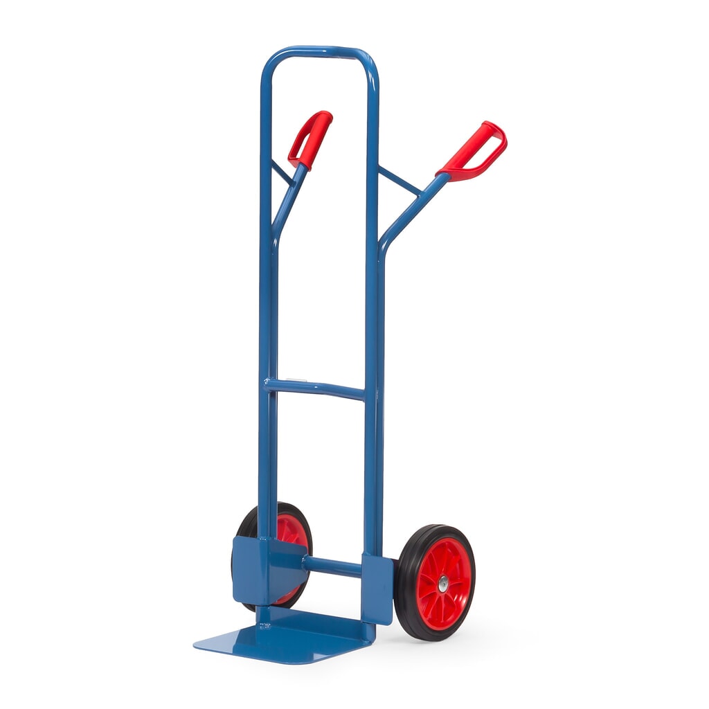 Wózek transportowy fetra®, wysokość 1300 mm, udźwig 300 kg, szufla szer. x gł. 320 x 250 mm, z pałąkiem poprzecznym górnym, ogumienie z pełnej gumy Zdjęcie produktu nr 1: Wózek transportowy fetra®, wysokość 1300 mm, udźwig 300 kg, szufla szer. x gł. 320 x 250 mm, z pałąkiem poprzecznym górnym, ogumienie z pełnej gumy