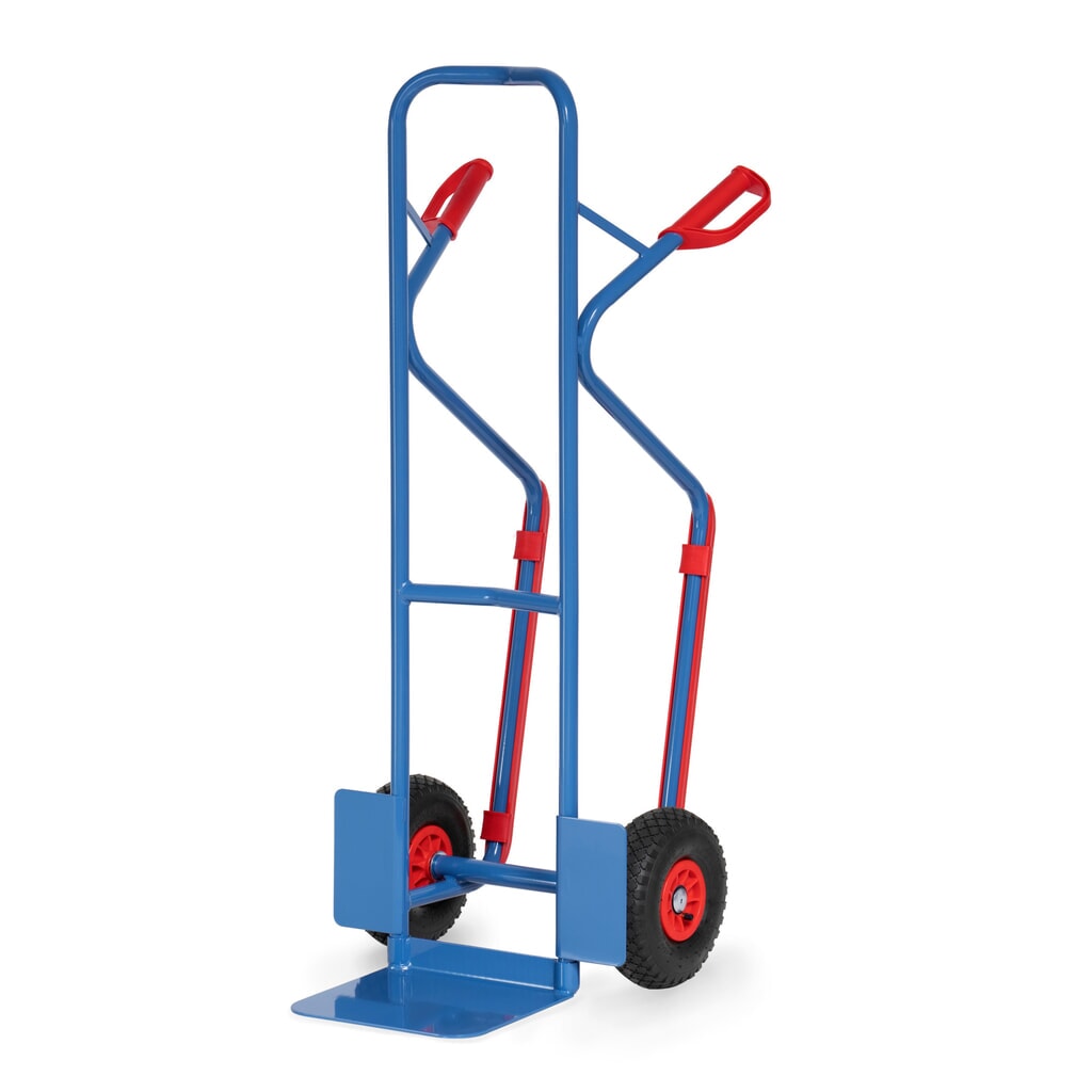 Zdjęcie produktu nr 1: Wózek transportowy fetra®, udźwig 300 kg, szufla szer. x gł. 320 x 250 mm, z płozami ślizgowymi, ogumienie pneumatyczne