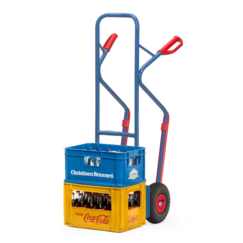 Zdjęcie produktu nr 2: Wózek transportowy fetra®, udźwig 300 kg, szufla szer. x gł. 320 x 250 mm, z płozami ślizgowymi, ogumienie pneumatyczne