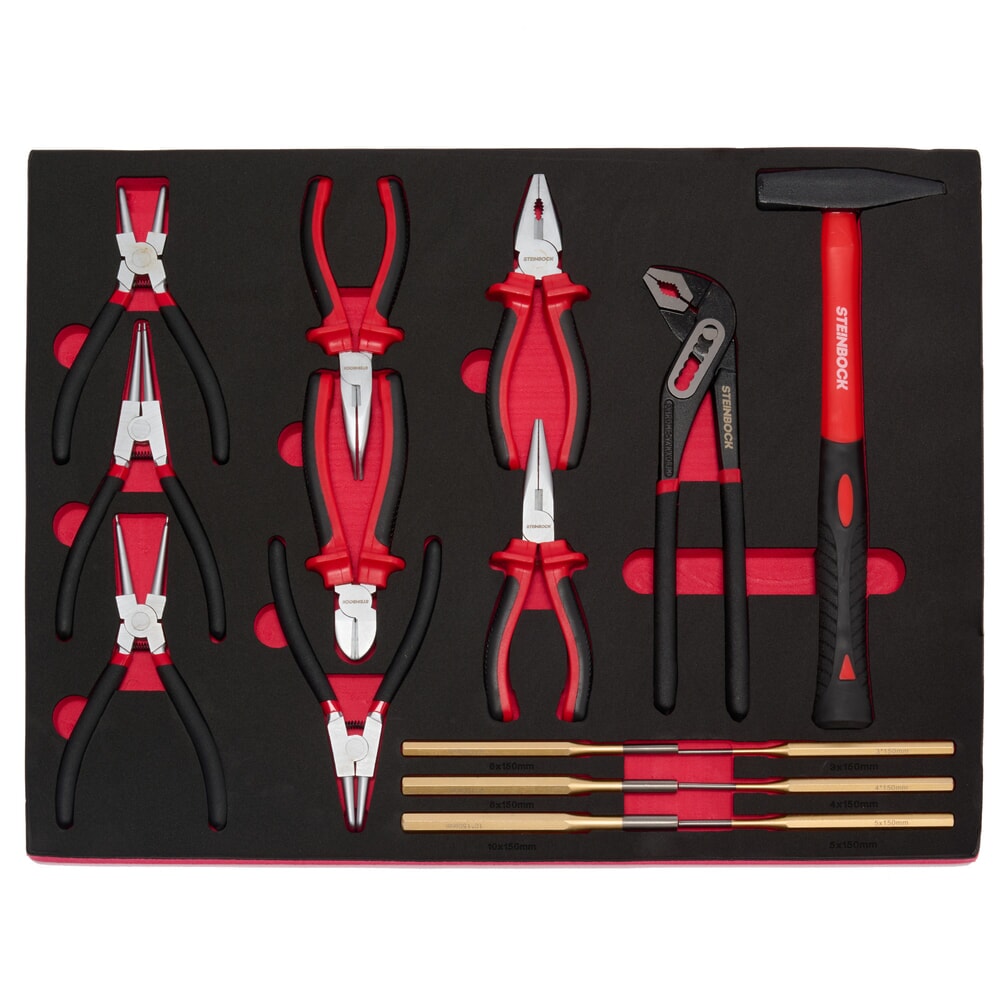 Zdjęcie produktu nr 10: Wózek warsztatowy Steinbock® L, 7 szuflad, możliwość zamykania, wraz ze 178-częściowym zestawem narzędzi