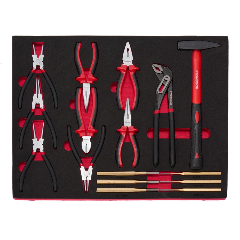 Zdjęcie produktu nr 8: Wózek warsztatowy Steinbock® M, 7 szuflad, możliwość zamykania, wraz ze 130-częściowym zestawem narzędzi