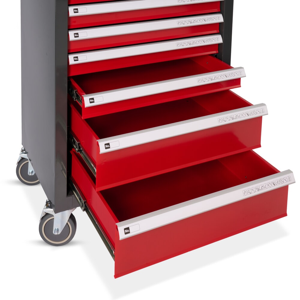 Zdjęcie produktu nr 11: Wózek warsztatowy Steinbock® M, 7 szuflad, możliwość zamykania, wraz ze 130-częściowym zestawem narzędzi