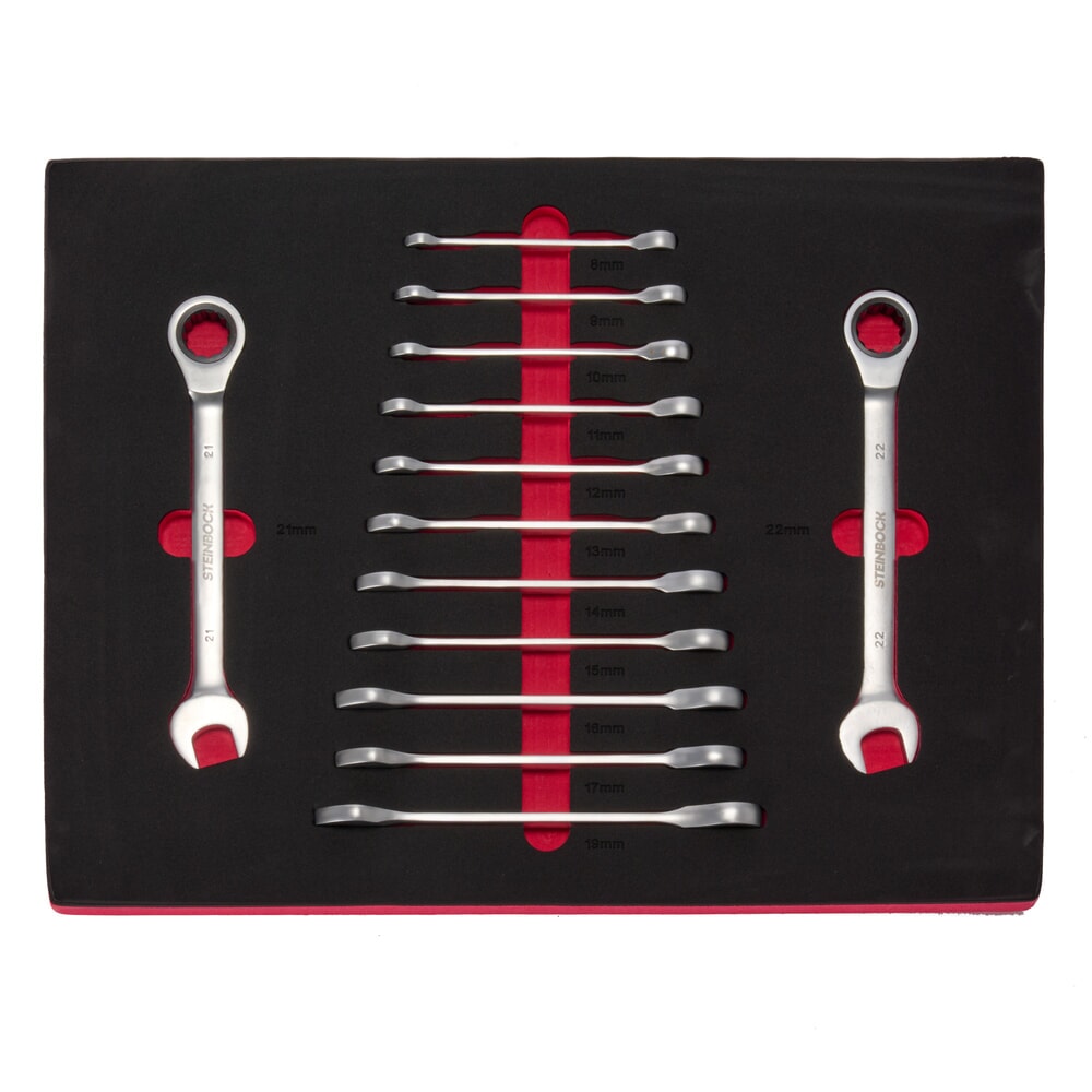 Zdjęcie produktu nr 13: Wózek warsztatowy Steinbock® M, 7 szuflad, możliwość zamykania, wraz ze 130-częściowym zestawem narzędzi