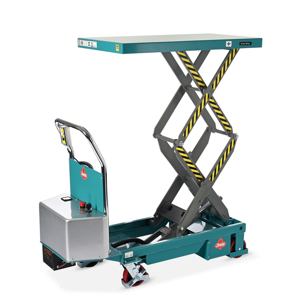 Obraz produktu: Stół podnośny z nożycami podwójnymi Ameise®, elektryczny, udźwig 350 kg, wymiary blatu 910 x 500 mm