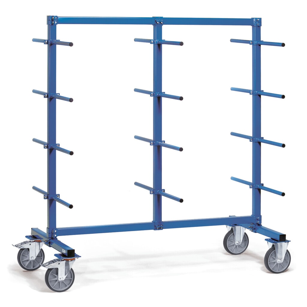 Wózek z ramieniem nośnym fetra®, dwustronny, 24 szt. ramion nośnych, wys. x szer. x gł. 1 807 x 1 400 x 800 mm Zdjęcie produktu: Wózek z ramieniem nośnym fetra®, dwustronny, 24 szt. ramion nośnych, wys. x szer. x gł. 1 807 x 1 400 x 800 mm