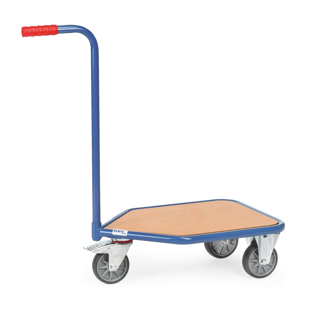 Zdjęcie produktu nr 1: Transporter z uchwytem fetra®, platforma drewniana, 3 koła, udźwig 150 kg