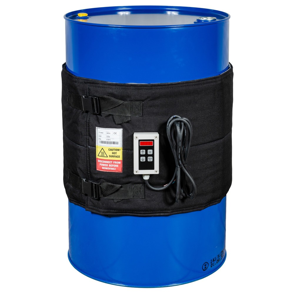 Zdjęcie produktu nr 2: Kołnierz grzewczy do beczek Kuhlmann z cyfrowym sterownikiem, 200–220 l, 0–90ºC, 230 V, 530 W, dł. x wys. 1990 x 450 mm