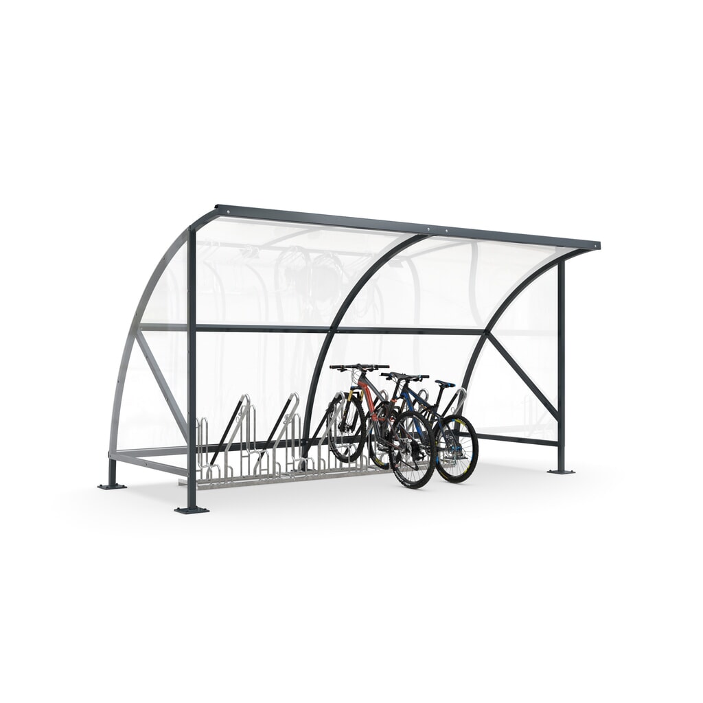 Zadaszenie SWING z okrągłym łukiem, szerokość 4080 mm, RAL 7016 antracytowy szary Zdjęcie produktu nr 6: Zadaszenie SWING z okrągłym łukiem, szerokość 4080 mm, RAL 7016 antracytowy szary