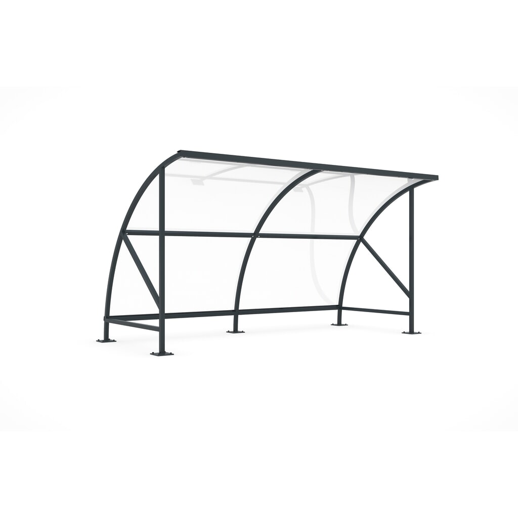 Zdjęcie produktu nr 1: Zadaszenie SWING z okrągłym łukiem, szerokość 4080 mm, RAL 7016 antracytowy szary
