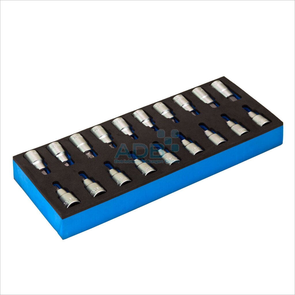 Zestaw imbusowy/gniazdo sześciokątne okr. 1/2", 19 szt., moduł piankowy Zdjęcie produktu: Zestaw imbusowy/gniazdo sześciokątne okr. 1/2", 19 szt., moduł piankowy