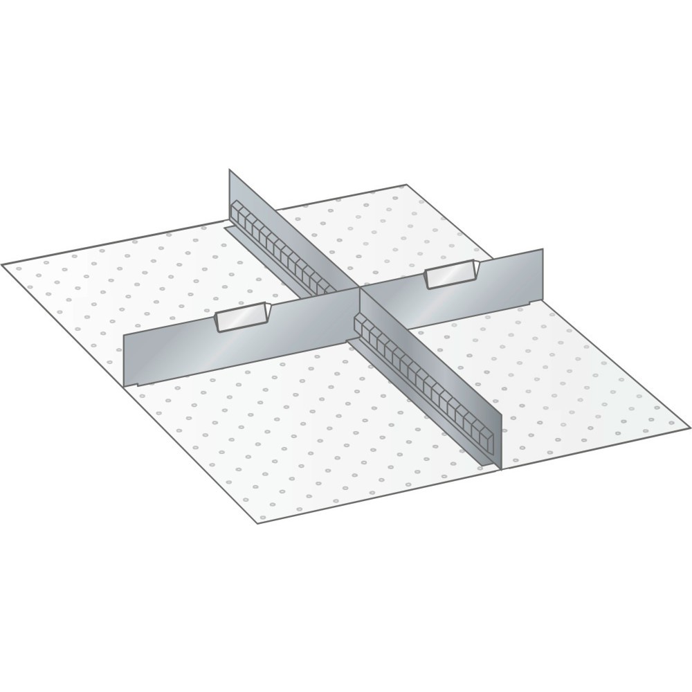 Obraz produktu: Zestaw ścianek szczelinowych i płyt rozdzielających LISTA 27x36E, (szer. x gł.) 459 x 612 mm, 1 ścianka szczelinowa, 2 płyty rozdzielające, do wysokości przodu 75 mm