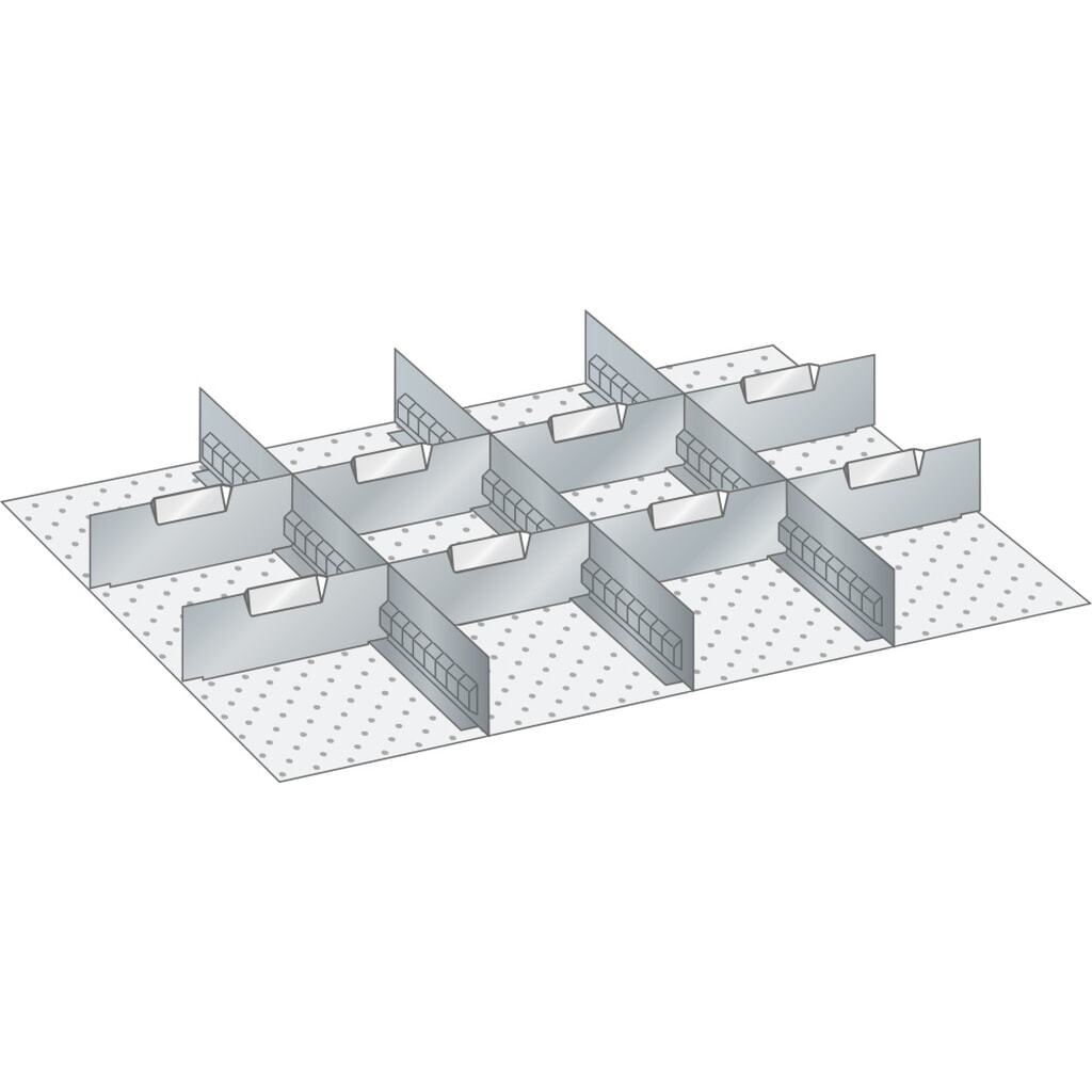 Zdjęcie produktu: Zestaw ścianek szczelinowych i płyt rozdzielających LISTA 36x27E, (szer. x gł. x wys.) 612 x 459 x 75 mm, 3 ścianki szczelinowe, 8 płyt rozdzielających
