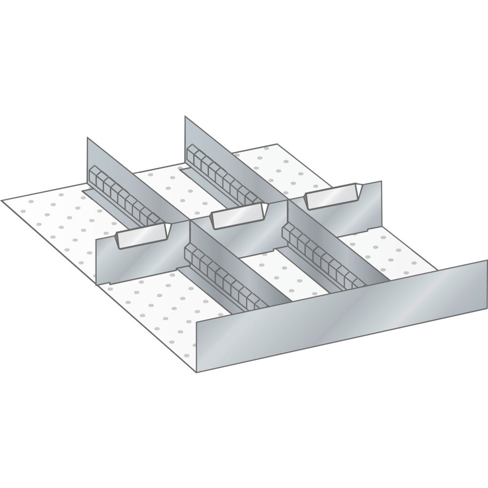 Obraz produktu: Zestaw ścianek szczelinowych i płyt rozdzielających LISTA, (szer. x gł. x wys.) 357 x 459 x 95 mm, 3 ścianki szczelinowe, 3 płyty rozdzielające