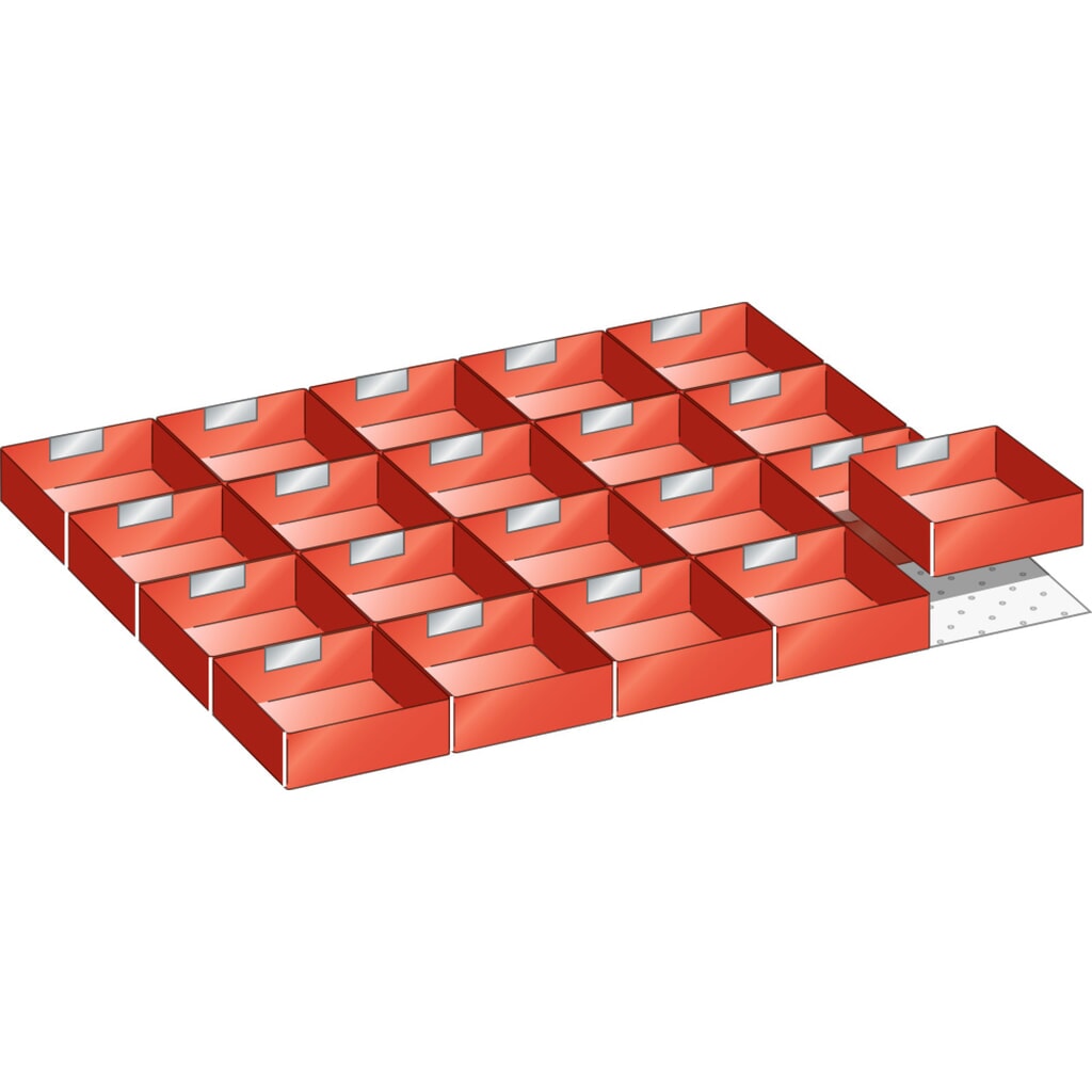 Zdjęcie produktu: Zestaw skrzynek do pojemników LISTA 45x36E, (szer. x gł.) 765 x 612 mm, 20 cz., do wysokości przodu 50 mm