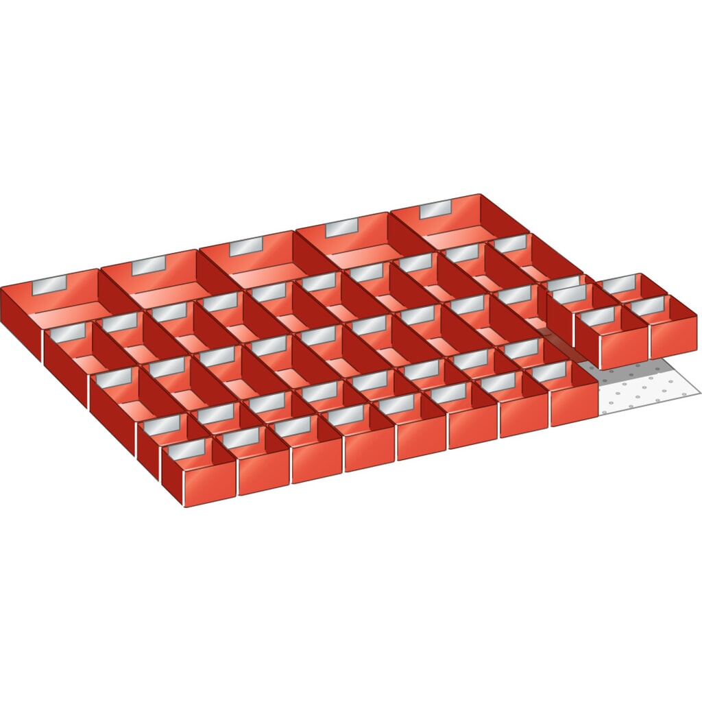 Zestaw skrzynek do pojemników LISTA 45x36E (szer. x gł.) 765 x 612 mm, 45 cz.