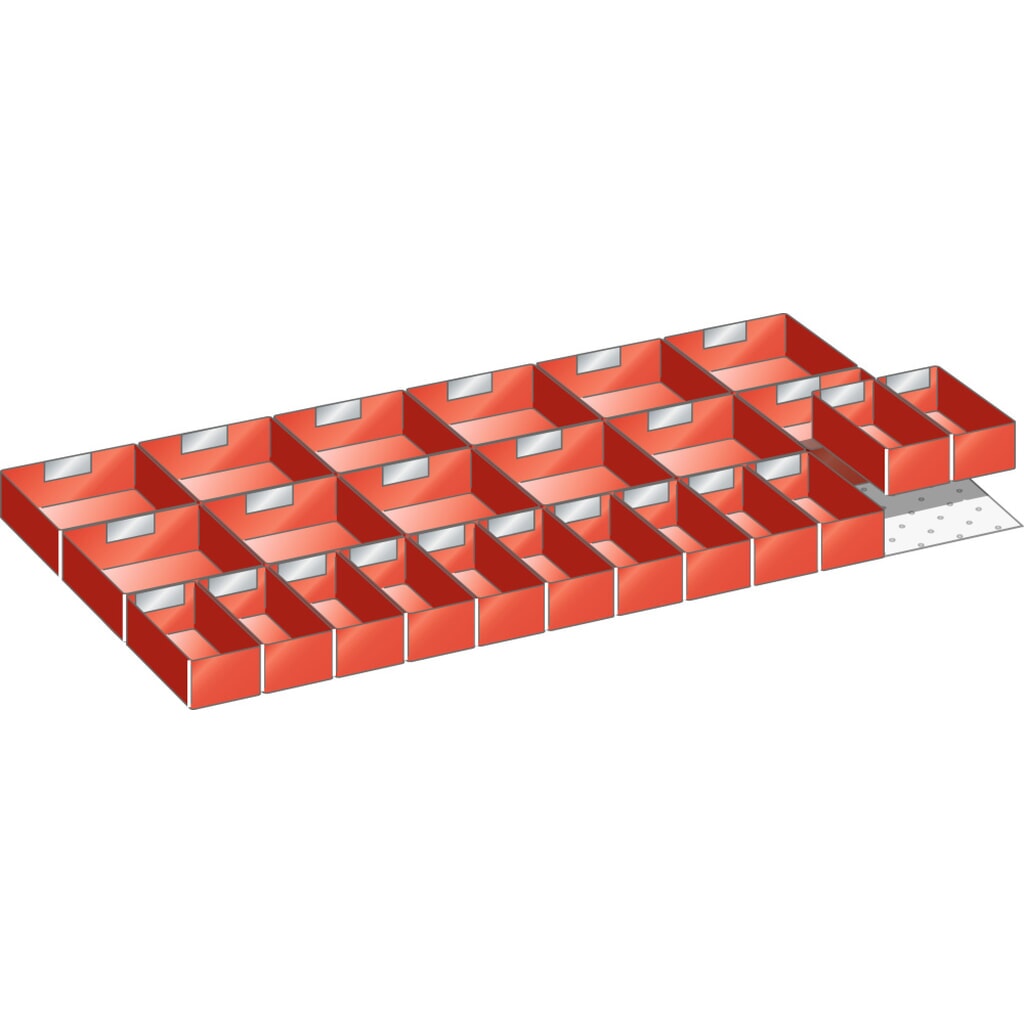 Zestaw skrzynek do pojemników LISTA 54x27E (szer. x gł.) 918 x 459 mm, 24 cz., do wysokości przodu 50mm Zdjęcie produktu: Zestaw skrzynek do pojemników LISTA 54x27E (szer. x gł.) 918 x 459 mm, 24 cz., do wysokości przodu 50mm