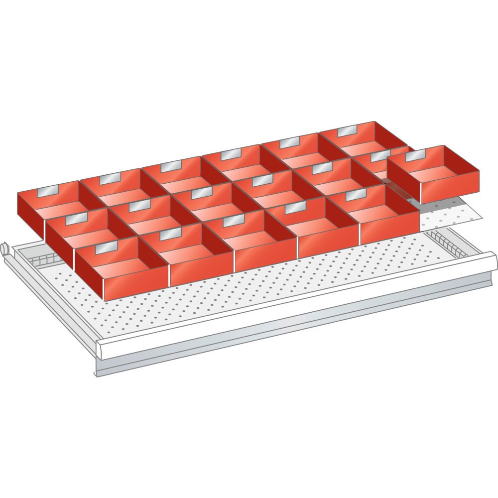 Obraz produktu: Zestaw skrzynek do pojemników LISTA 54x27E (szer. x gł. x wys.) 918 x 459 x 50 mm, 18 cz.