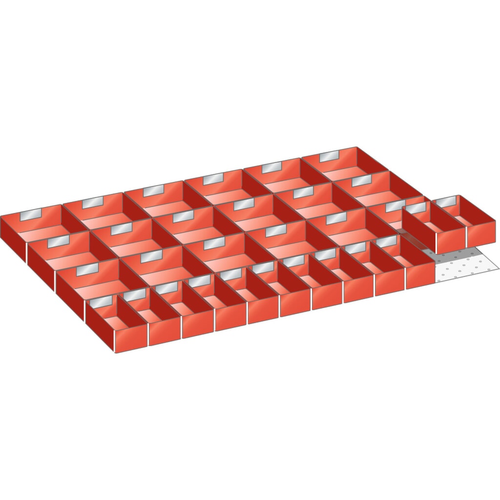 Zdjęcie produktu: Zestaw skrzynek do pojemników LISTA 54x36E (szer. x gł. x wys.) 918 x 612 x 75 mm, 30 cz.