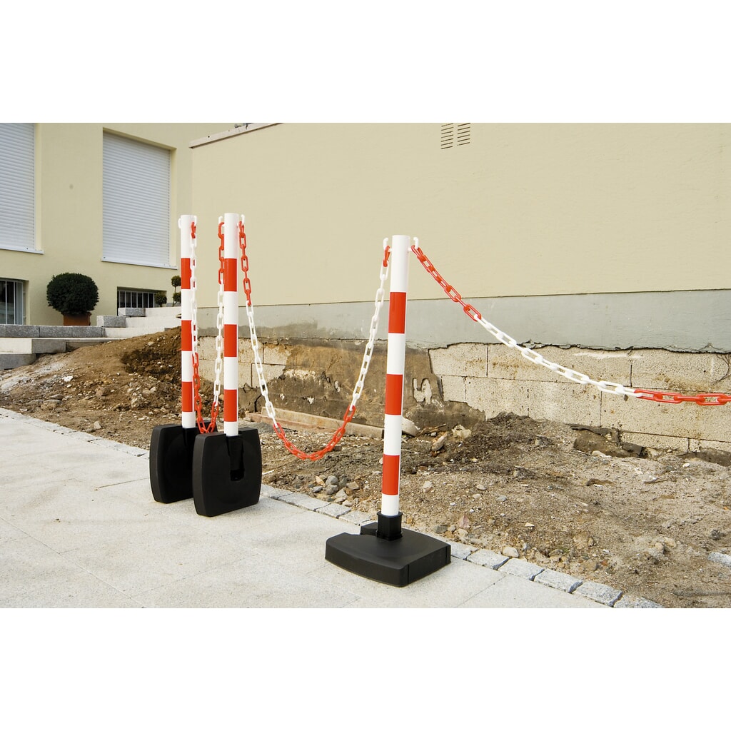 Zdjęcie produktu nr 3: Guarda-Flex łańcuch ostrzegawczy zestaw, 4 stojaki + 10m łańcuch, czerwony/biały