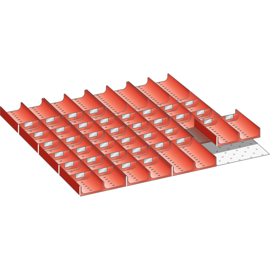 Zdjęcie produktu: Zestaw zagłębień (niecek) LISTA 36x36E, (szer. x gł. x wys.) 612 x 612 x 50 mm, 56 cz.