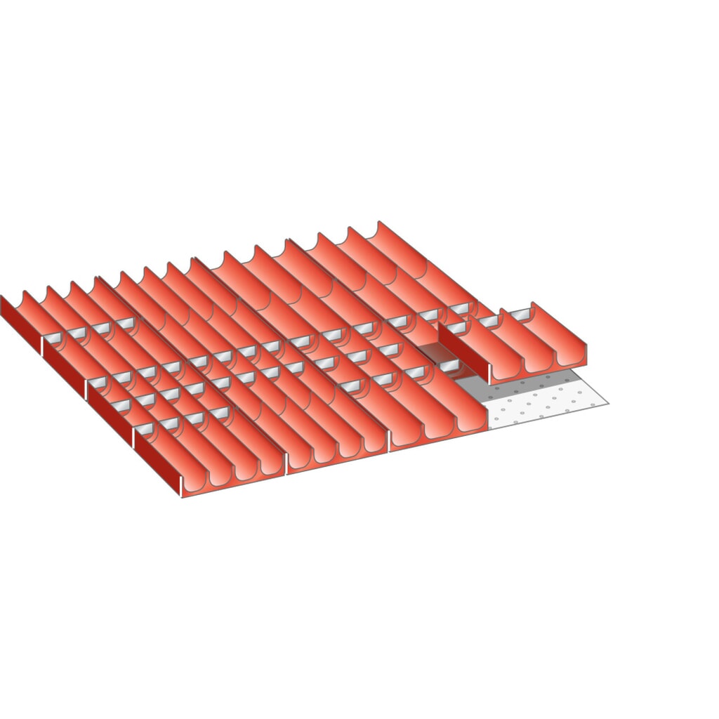 Zdjęcie produktu: Zestaw zagłębień (niecek) LISTA 36x36E, (szer. x gł. x wys.) 612 x 612 x 50 mm, 66 cz.